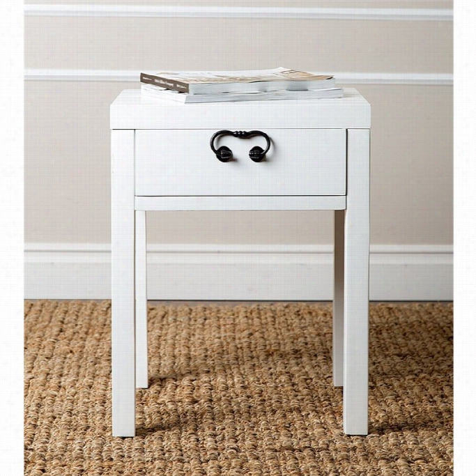 Abbyson Living Crandall 1-drawer End Stand  In Antqued White