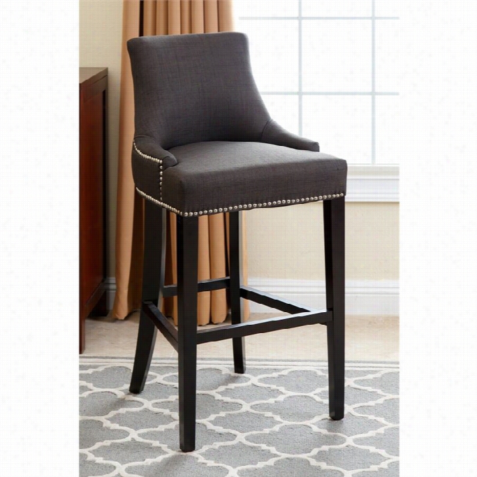 Abbyson Livign Huds On 43 Fabric Nailhead Bar Stool In Gray