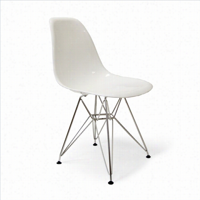 Aeon Furniture Chntl Dining Chair In Lustre White And Staijl Ess Steel