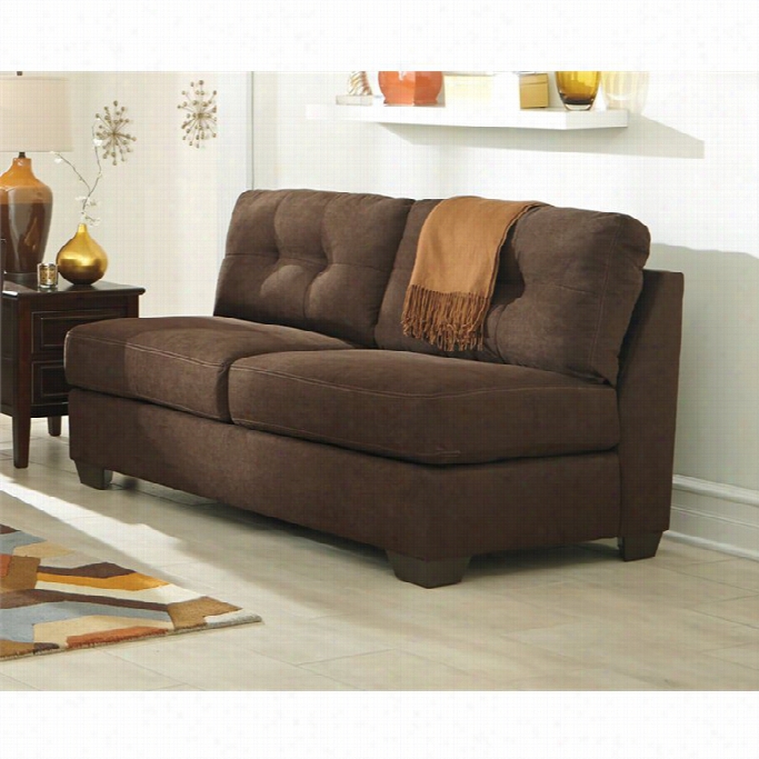 Ashley Delta City Armless Loveseat In Chocolate