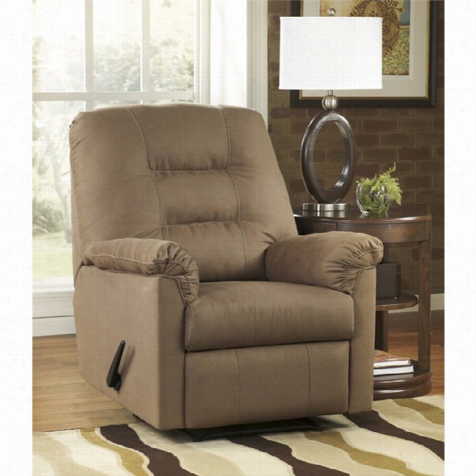 Ashley Harlod Point Fabric Zero Wall Recliner In Mochaa