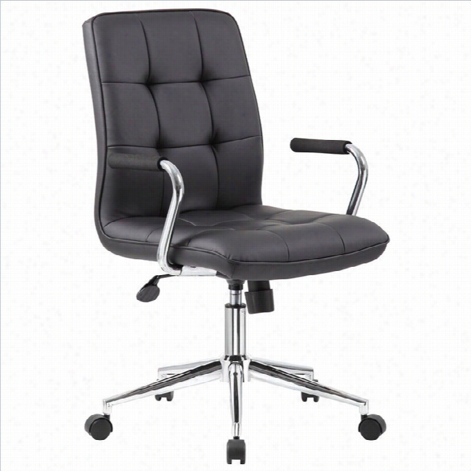 Boss Office Chair In Black With Chrome Arms
