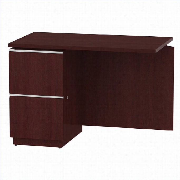 Bussh Bbf Milano2 42w Lh Single Pedestal Return 2dwr In Harvest Cherry