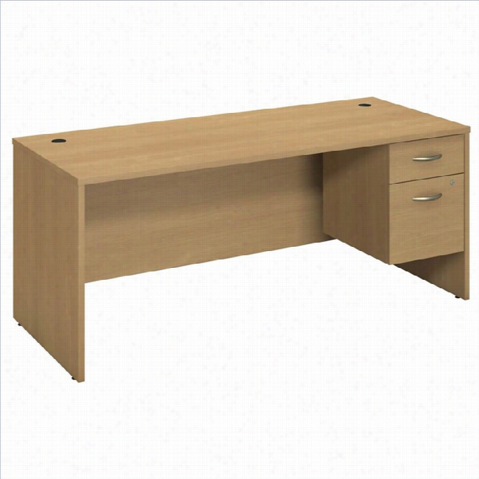 Bush Bbf Series C 72desk With 2 Pedestals In Lightt Oak