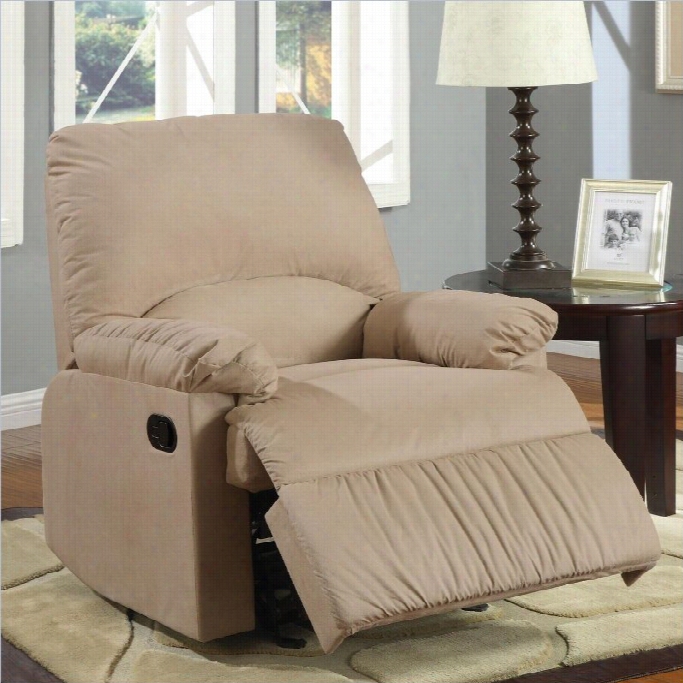 Coaster Microfiber Upholstered Glider Recliner Chair In Light Brown