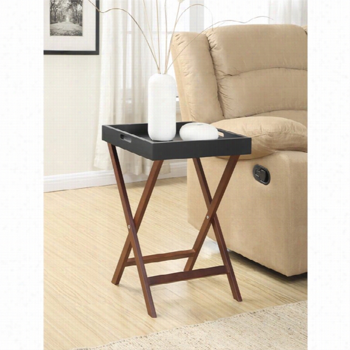 Conenience Concepts Designs2go Baja End Table With Tray In Mourning