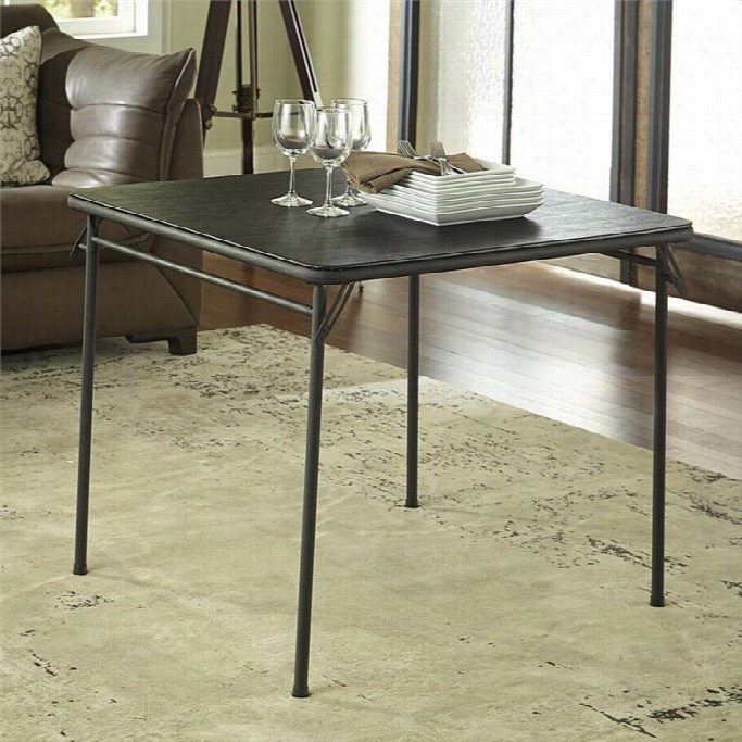 Coscoo Square Vniyl Folding Table In Black