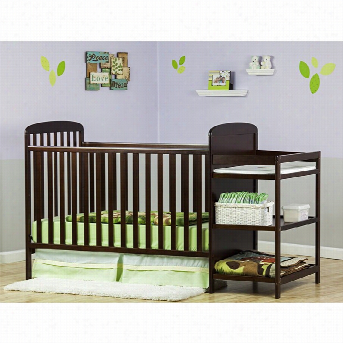 Dream On Me 4_in-1 Filled Size Crib And Changing Table Combo In Espresso