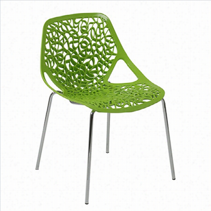 Eurostyle Lovie Stacking Dining Chair In  Green