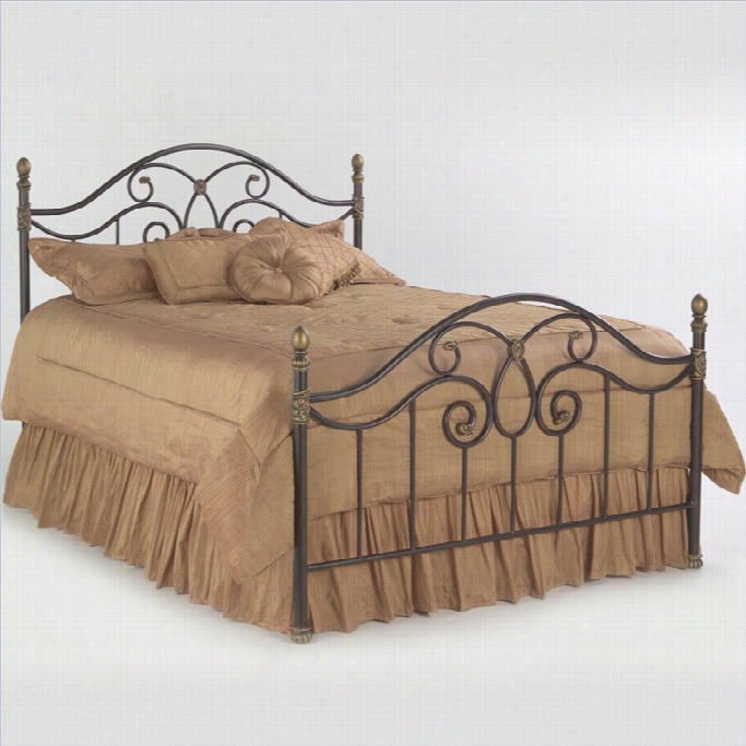 Fashion Bed Ynasty Metal Poster Bed In Autumn Brown Finish-full