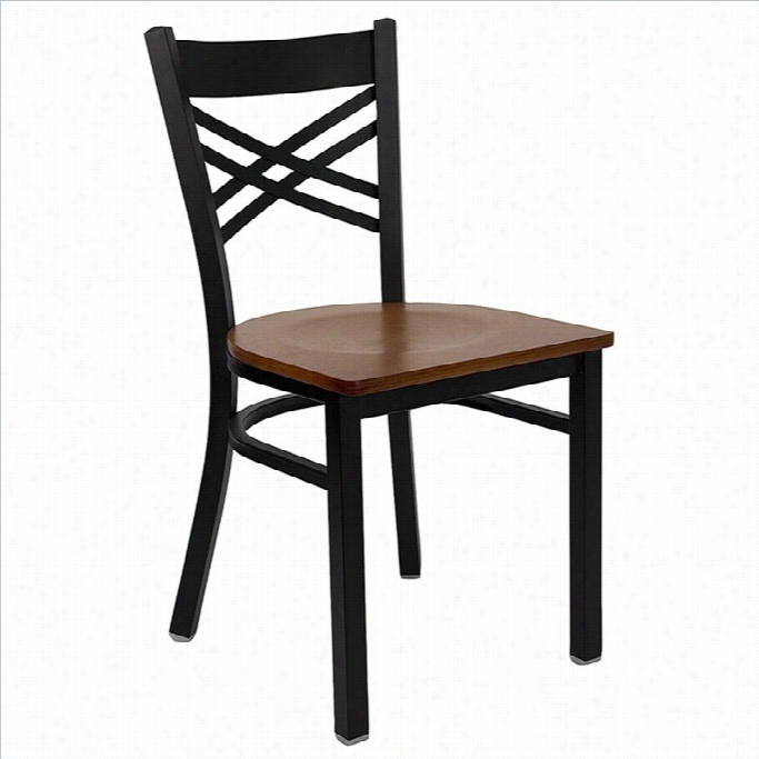 Flash Furniture Hercules Black Back Metal Diningc Hair Im Cherry