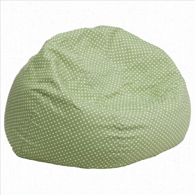 Flash Furniture Oversized Dotted Bean Bag Chair In Green