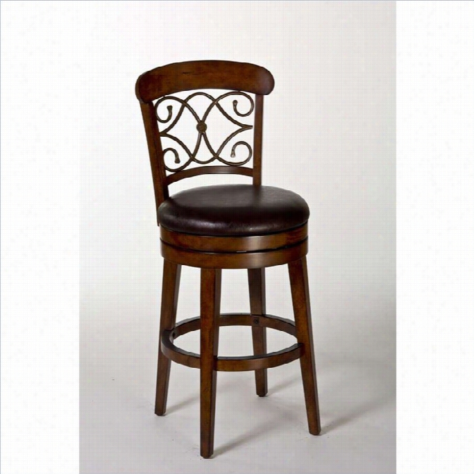 Hillsdale Bergamo  26 Swievl Counter Stool In Medium Brown Cherry