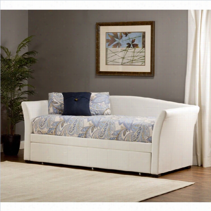 Hillsdale Montgomery Daybed With Trundle In White Faux Leather