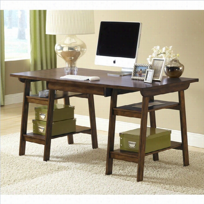 Hillsdaleparkglen Trestle Desk In Cherry