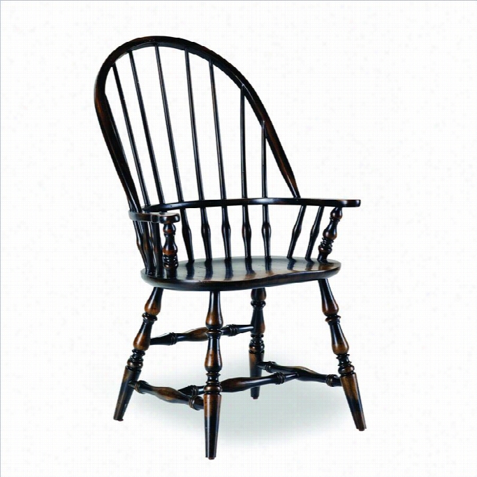 Hooker Furniture Sanctuary Windso Rarm Dining Chair In Ebony