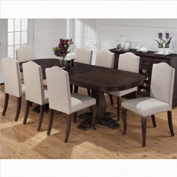 Jofran 634 Series9 Piece Dining Tabls With Upholstered Choar Set In Grand Terrace