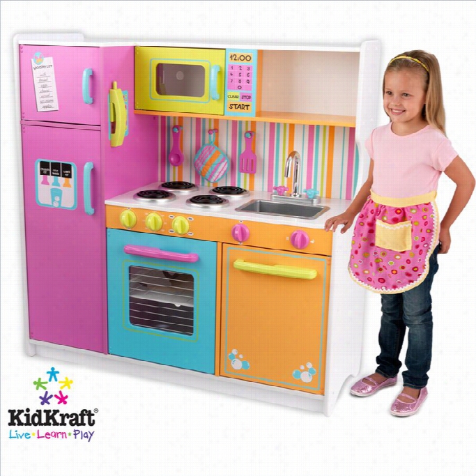 Ki Dkrft Deluxe Big & Bright Kids Play Kitchen