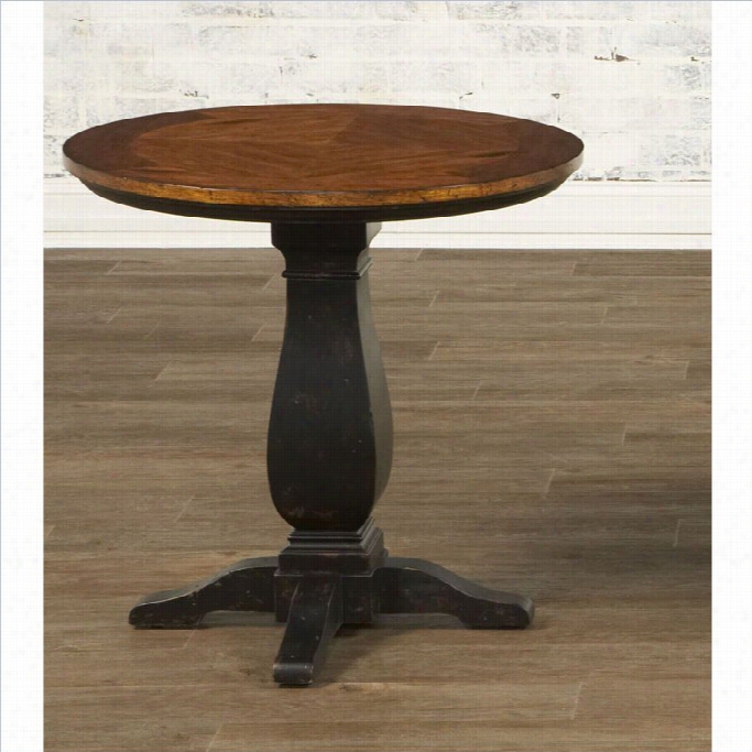 Largo Furniture Newbury Round Pesestal En Dtable In Black And Cherry