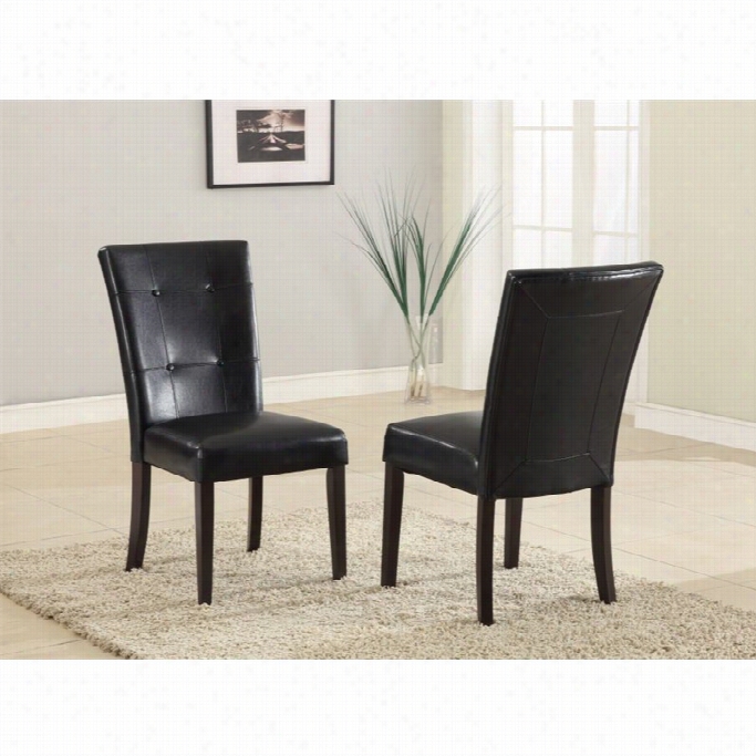 Mpdus Bossa  Black Leatherette Parsons Dining Chair (set Of 2)