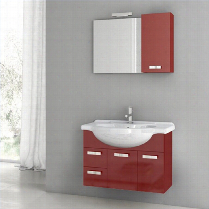 Nameek's Acf 32 Phinex 5 Piece Wall Mounted Bathroom Idle Show Set In Glossy Red