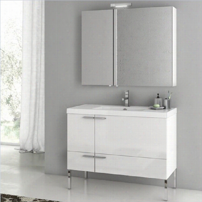 Nameek's Acf 40 New Space Standing Bathrroom Vanity Set In Glossy White