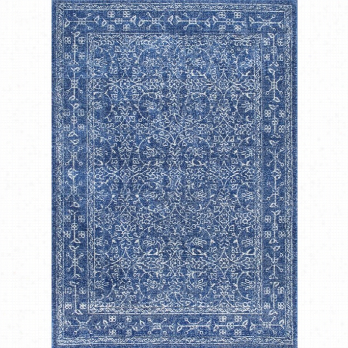 Nuloom 9' X 12' Vintage Waddekl Rug In Dark Blue