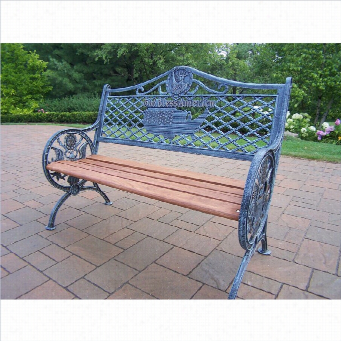 Oakland Living God Wish Happiness To America Bench In Antique Verdi