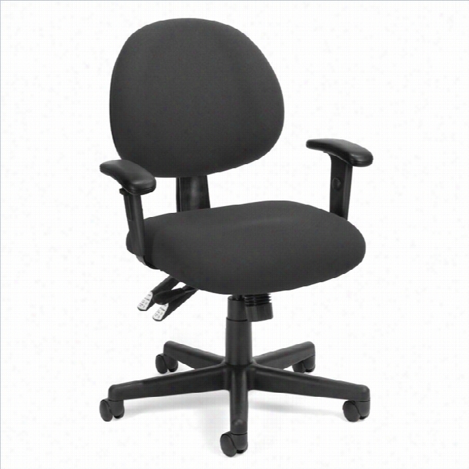 Ofm 24-hour Compuuter Task Office Chair With Arms Inc Harcoal