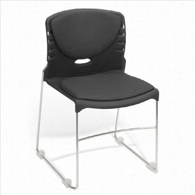 Ofm Stack Stacking Chair With Fa Bric Seat And Hinder Part In Black