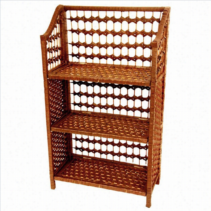 Oriental Furniture  3 Shhelf Helving Unit N Honey