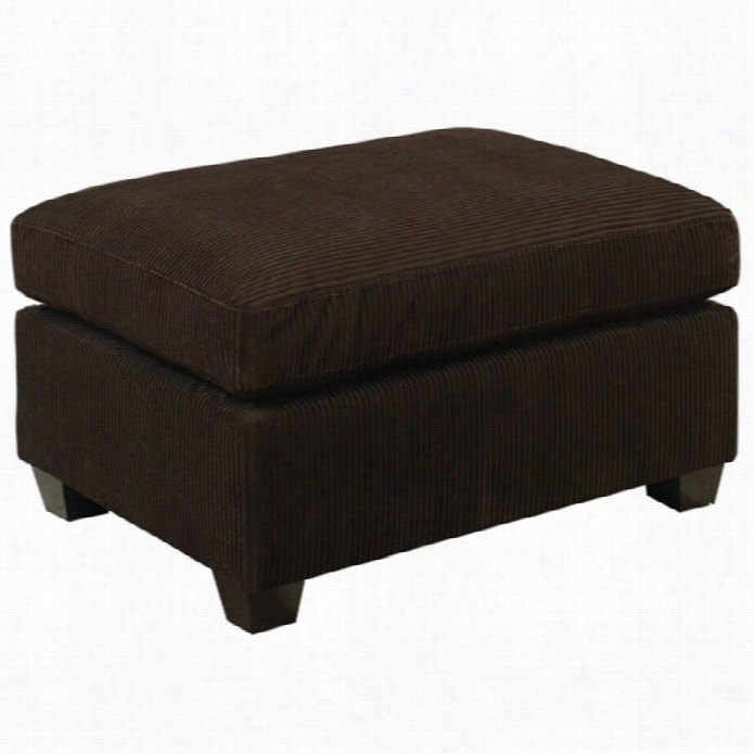 Poundex Bobkona Danville Corduroy Ottoman In Chocolate