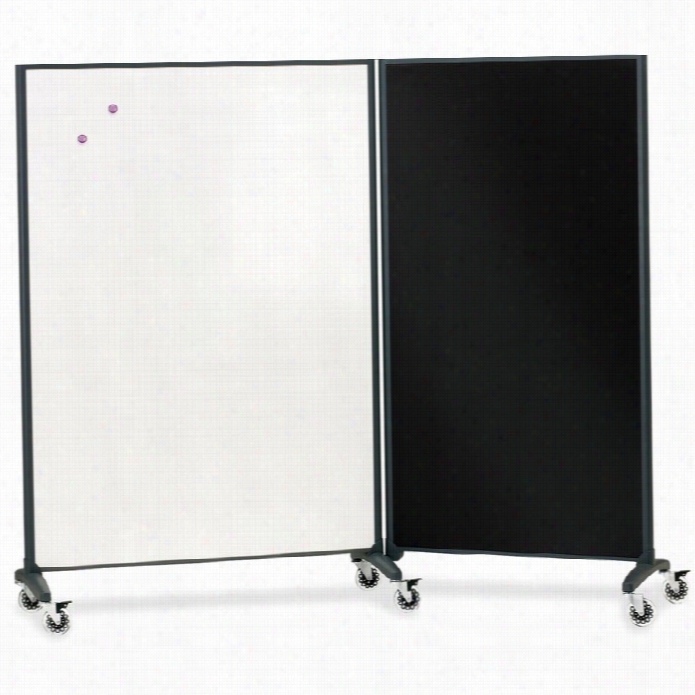 Qaurtet Dry Erase Bulletin Rolling Room Divider