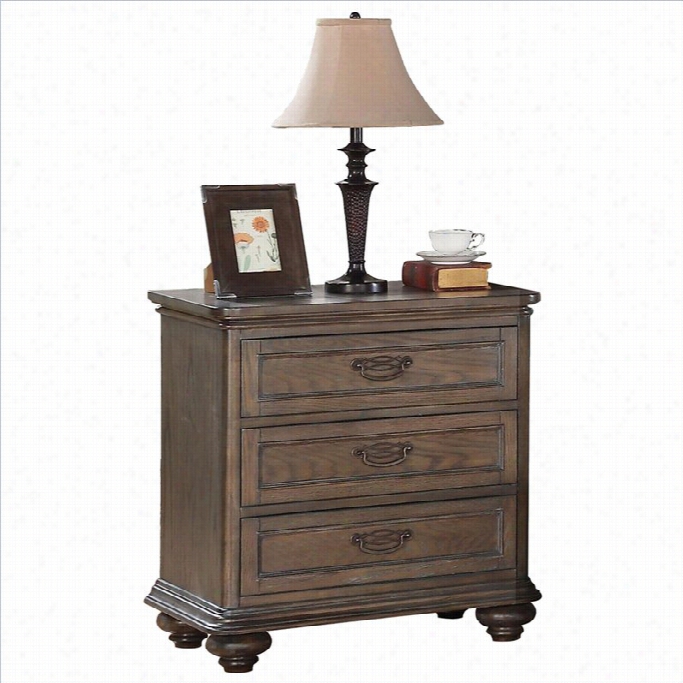 Riverside Furniture Belmeade 3 Drawer Nightstand In Old Earth Oak