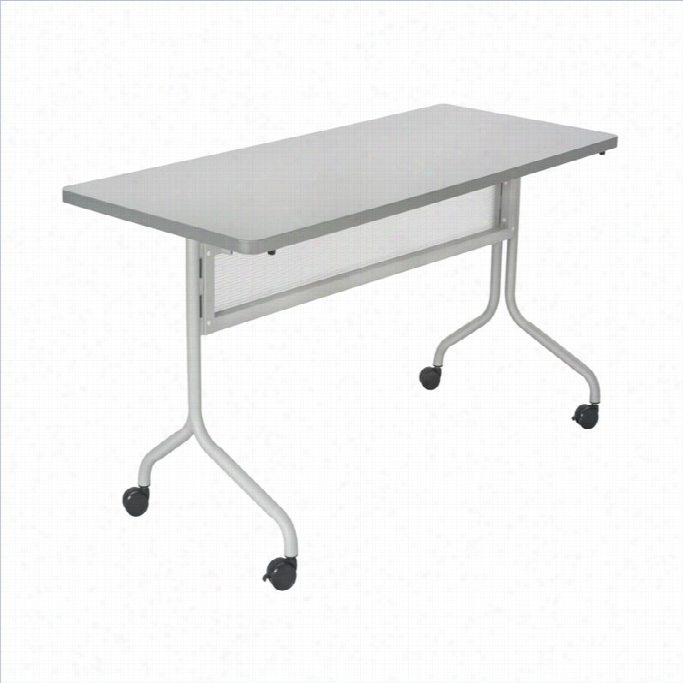 Safco Impromptu Mobile Training Table Rectangle Top 48x24 In Gray