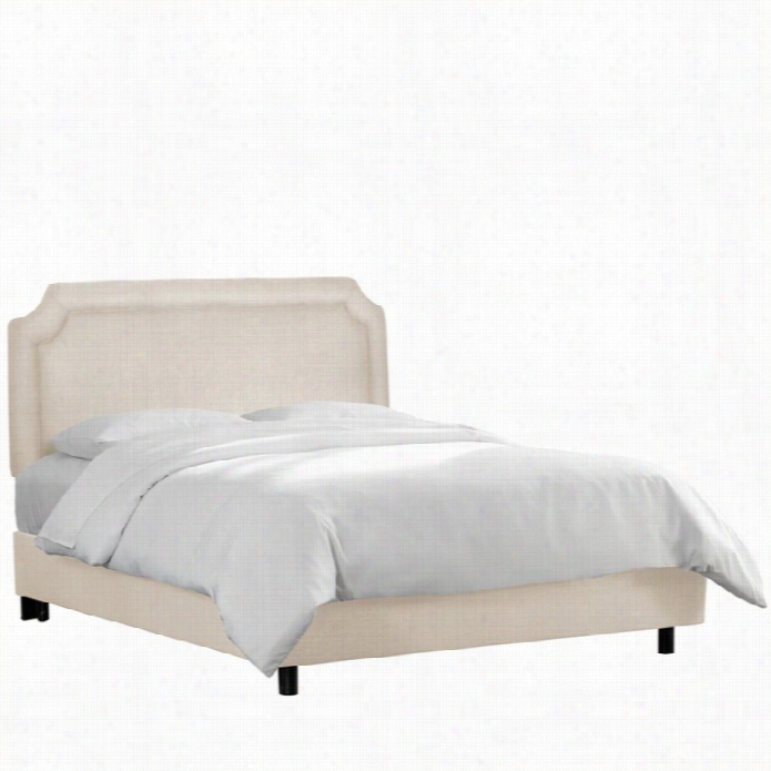 Skyline Notched Bed In Linen Talc-twin