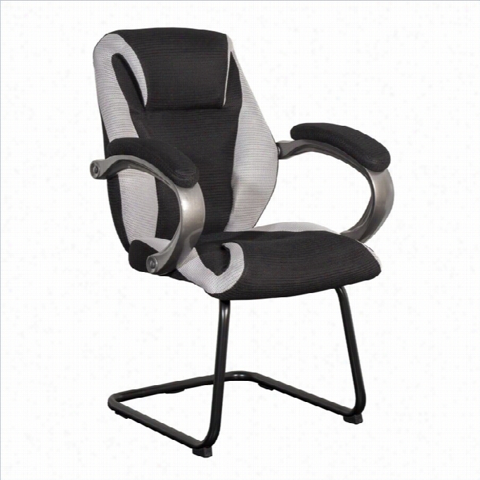 Sonax Corliving 39 Mesh Fabric Office Guest Drafting Office Chair In Black And Grey