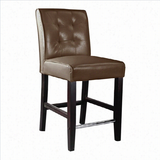 Sonax Corliving Antonio 38 Counter Stool In Dark Brown Bonded Leather