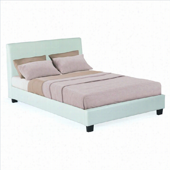 Sonax Corliving San Diego Leatherette Upholstered Queen Bed In White