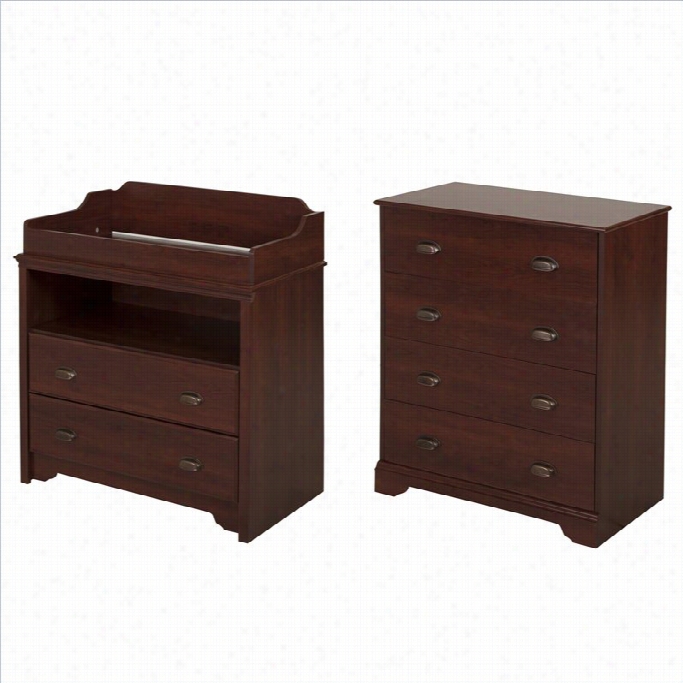 South Shore Fundyy Tide Changing Table And 4-drawer Chest In Roya L Chetry