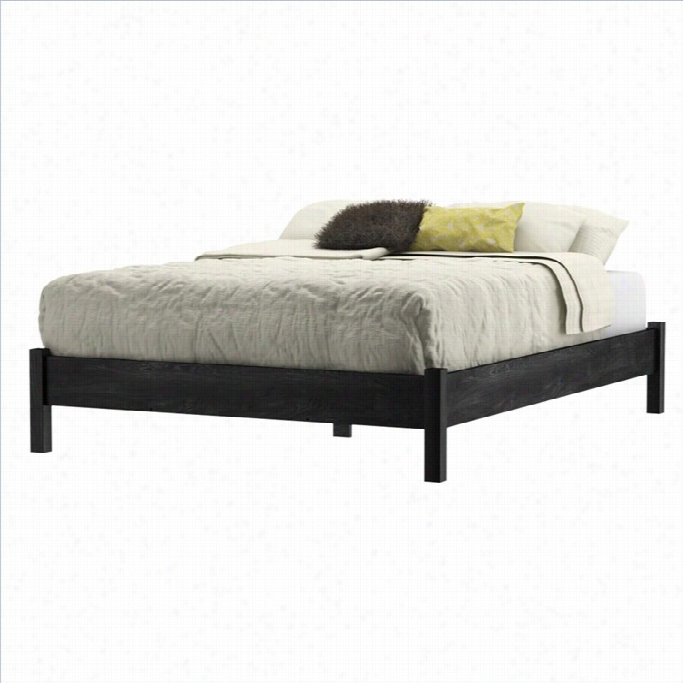 South Shoore Fynn Full  Platform Bed In Gray Oak