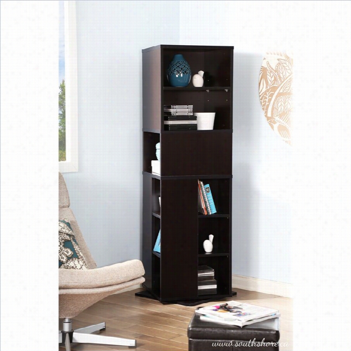 Sourh Shore Reveal Revolving Bookcase I Chocolate