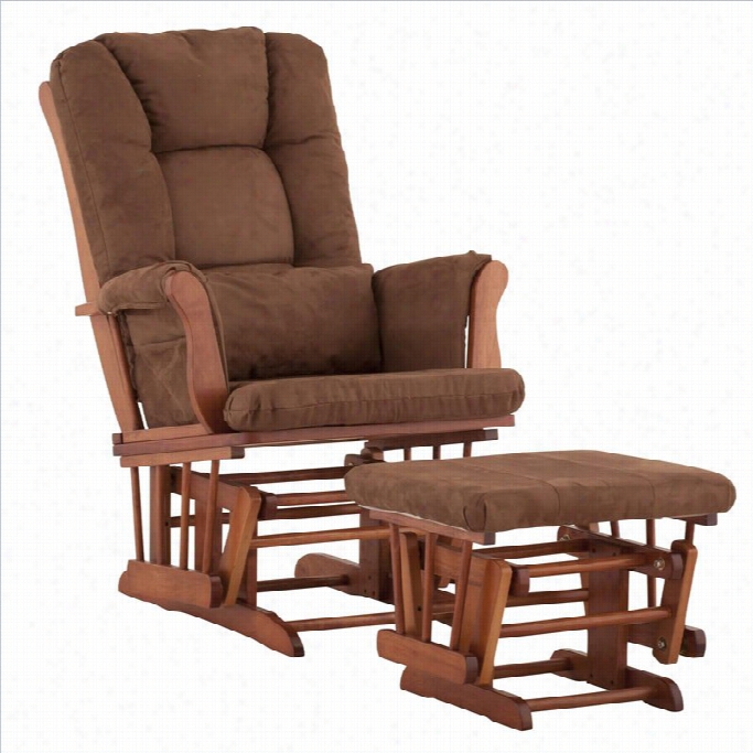Stork Craft Tuscan Yglider And Ottoman In Cogn Ac And Chocolate