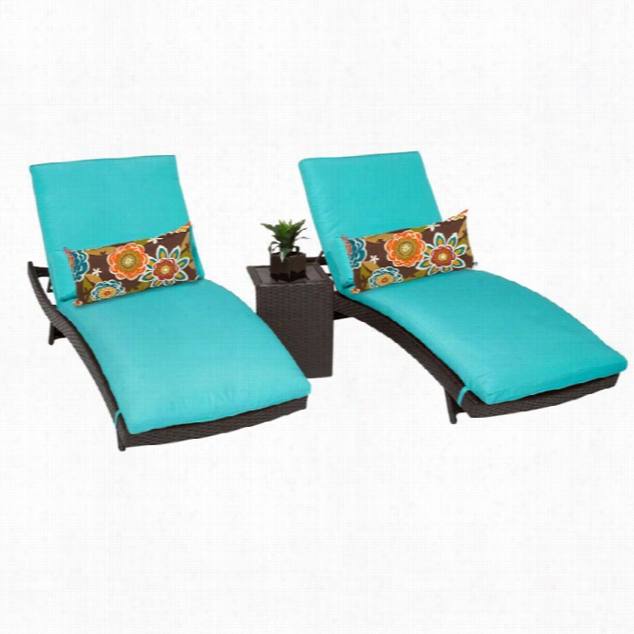 Tkc Bali 2 Wicker Atio Lounges  With Side Table In Aruba