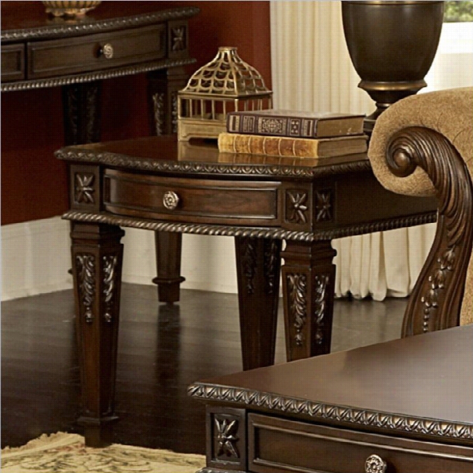 Trent Home Palace End Table In Rich Brown