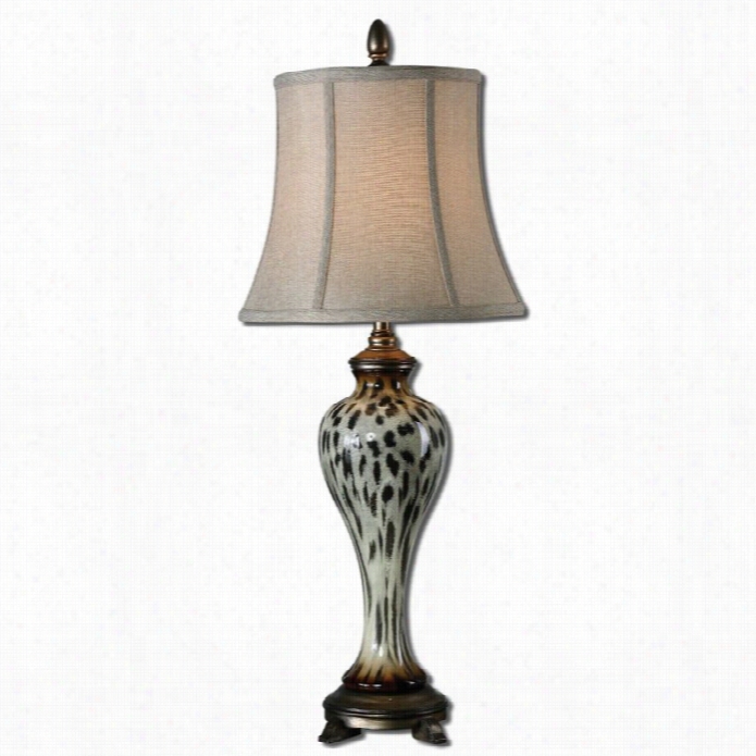 Uttermost Malawi Burnished Cheetah Print Slap Lamp In Antiqued Silver