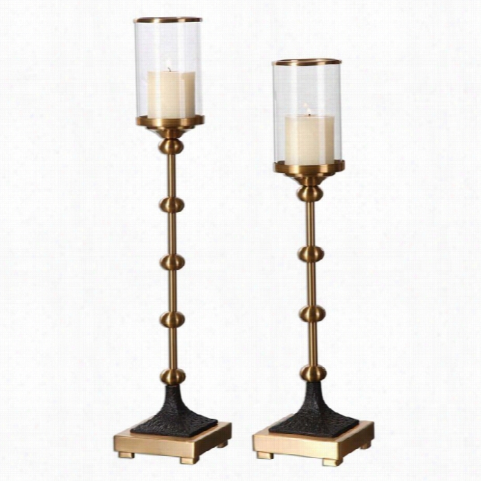 Greatest Santona Brass Candleholders (set Of 2)