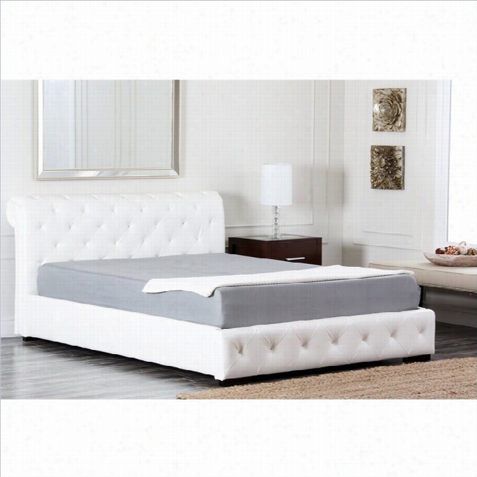 Agbyson Living Colfax Leather Full Platformb Ed In White