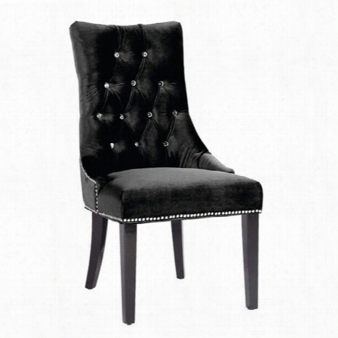 Armen Living Ccarlyle Side Chair In Bllack