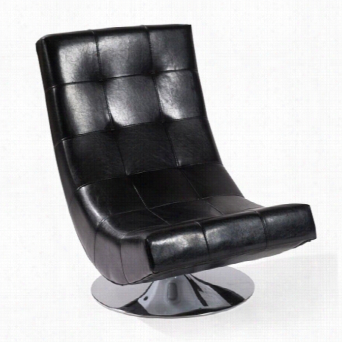 Armen Living Mario Leathher Swivel Chair In Black